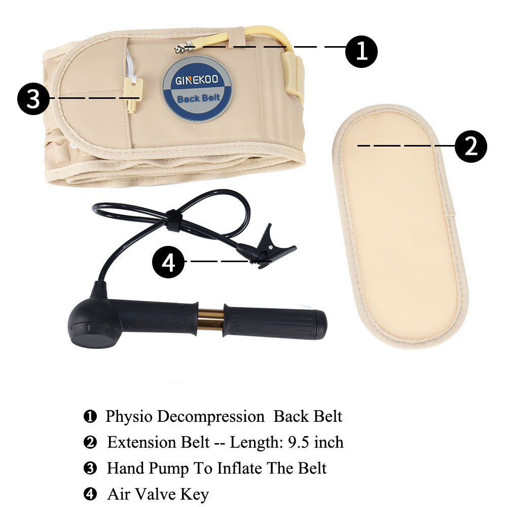 Physical Decompression Back Belt by GINEKOO -Spinal Air Traction Belt for Lower Back Pain Relief, Back Support & Lumbar Traction belt(29-49 inch Waists)