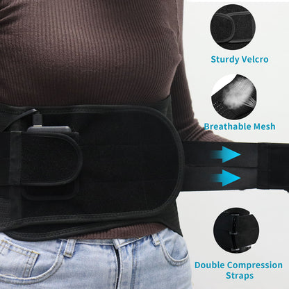 GINEKOO Back Braces Breathable Back Support Belt with Heating Pad for Lower Back Pain Relief, Lumbar Support for Men and Women for Herniated Discs, Sciatica(L)
