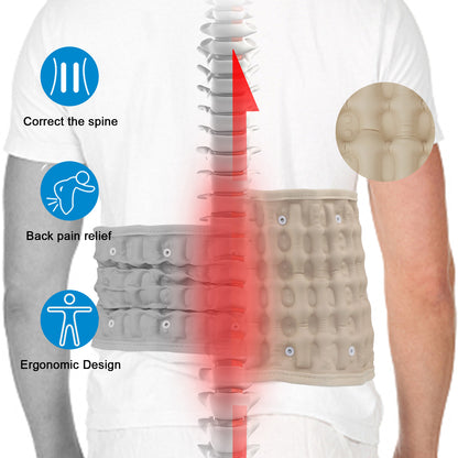 Physical Decompression Back Belt by GINEKOO -Spinal Air Traction Belt for Lower Back Pain Relief, Back Support & Lumbar Traction belt(29-49 inch Waists)