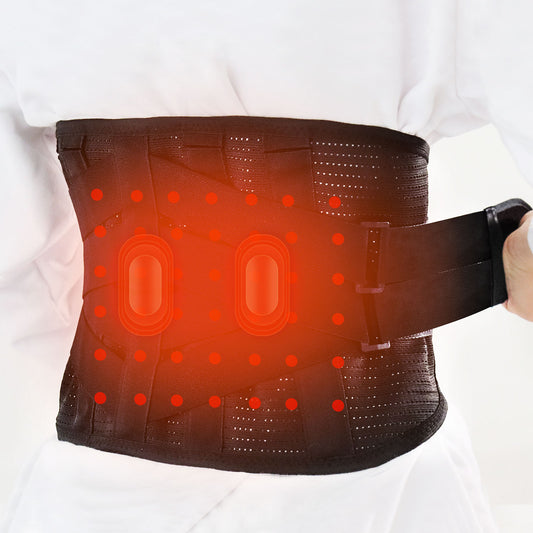 GINEKOO Back Braces Breathable Back Support Belt with Heating Pad for Lower Back Pain Relief, Lumbar Support for Men and Women for Herniated Discs, Sciatica(L)
