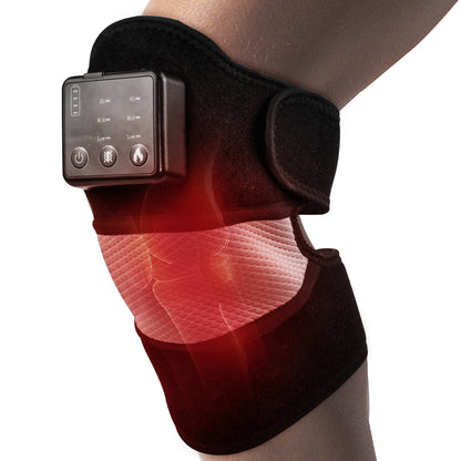 GINEKOO Heated Knee and Shoulder Massager, Heated Knee Brace Wrap with Massage for Knee and Shoulder Pain Relief, Heat and Vibration Knee Pad for Arthritis, Torn Meniscus-Single